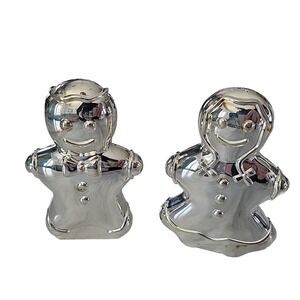 Godinger‎ Silver Art Silver Plated Gingerbread Boy & Girl Salt & Pepper Shakers